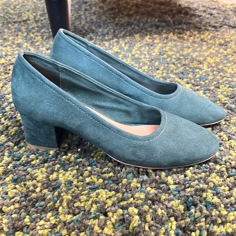 Oak + Fort Green Vegan Suede Kitten Block Heels